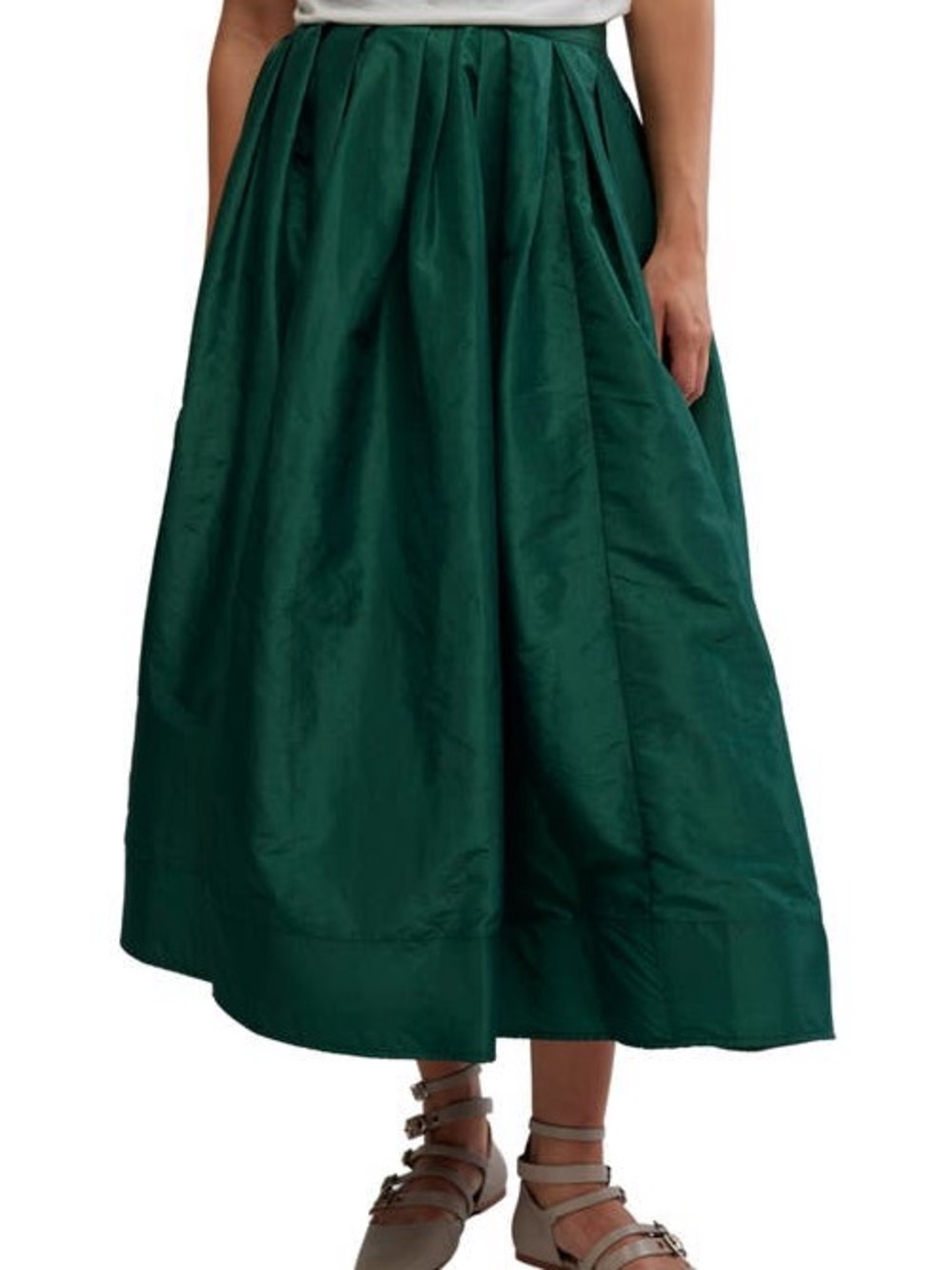 Women's Emerald Green Maxi Skirt